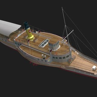 So hat das Dampfschiff "Säntis" einst ausgesehen - eine 3D-Rekonstruktion.