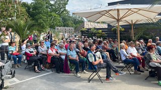 Die Zuschauer beim letzten "Talk im Grünen" mit dem SWR auf der Landesgartenschau in Wangen. (Archiv)