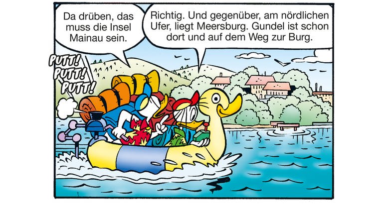 Donald Duck auf seinem Abenteuer am Bodensee