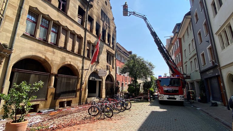 Brand in der Zollernstraße in der Altstadt von Konstanz