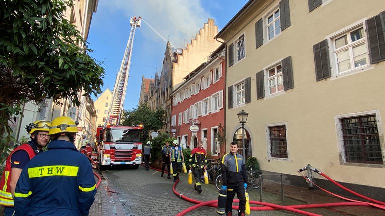 Brand in der Zollernstraße der Altstadt von Konstanz
