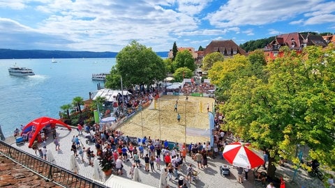 Die Beach Arena am Landungsplatz in Überlingen während der Beach Days.