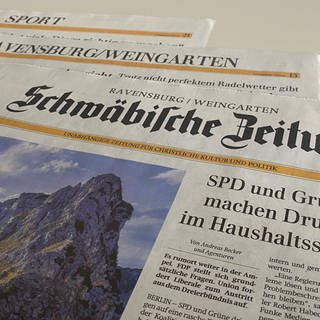 Eine gedruckte Ausgabe der Schwäbischen Zeitung