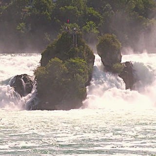 Seismische Messungen zur sicherheit am Felsen im Rheinfall bei Schaffhausen 