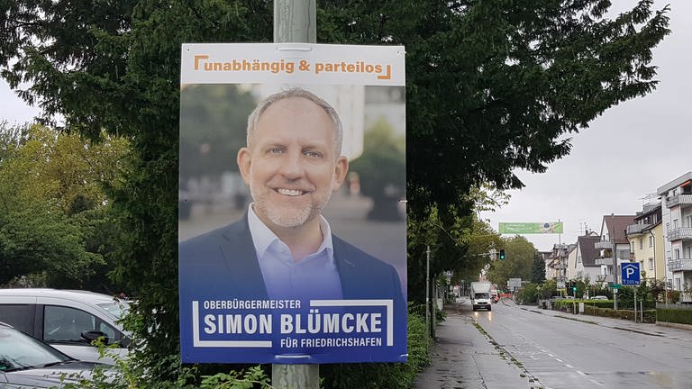 Wahlplakat zur Oberbürgermeisterwahl in Friedrichshafen 2024