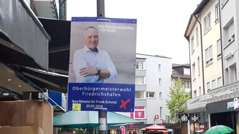 Wahlplakat zur Oberbürgermeisterwahl in Friedrichshafen 2024