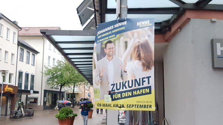 Wahlplakat zur Oberbürgermeisterwahl in Friedrichshafen 2024