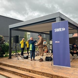 Skiverbände auf der Landesgartenschau im Gespräch mit Moderator Wolfgang Wanner