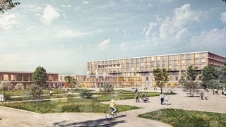 Der neue Gesundheitscampus in Memmingen nach dem Entwurf der Generalplaner. 