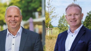 Martin Hahn (li) und Jan Zeitler (re) gehen in die Stichwahl bei der OB-Wahl in Überlingen