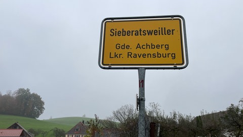 Ortsschild von Siberatsweiler im Kreis Ravensburg