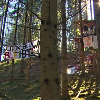 Protest gegen Kiesabbau im Altdorfer Wald (Archiv)