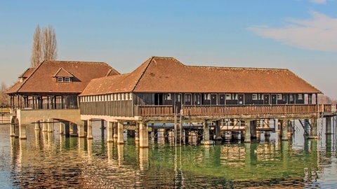 Archivfoto der Badhütte in Rorschach am St. Gallener Bodenseeufer