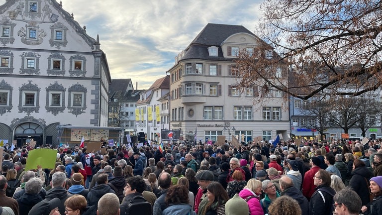 Demonstration gegen Rechtsextremismus in Ravensburg.