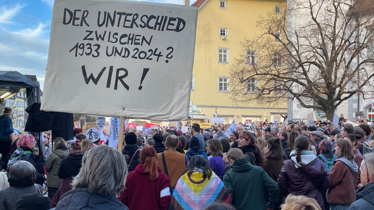 Demonstration gegen Rechtsextremismus in Ravensburg.