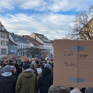 Demonstration gegen Rechtsextremismus in Ravensburg.