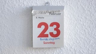 Am 23. Februar wird in Deutschland der neue Bundestag gewählt. Auf dem Kalenderblatt ist der Termin bereits angekreuzt.