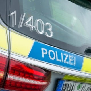 Polizeiauto. Heck mit grafischem Effekt. Symbolbild.