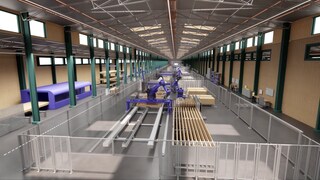 Computeranimation der Produktionsstraße für nachhaltige Häuser bei Gropyus in Eppingen