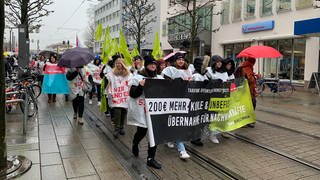 In Heilbronn streikt am Mittwoch der öffentliche Dienst. Auf dem Kiliansplatz gab es am Vormittag eine Kundgebung der Gewerkschaft ver.di.