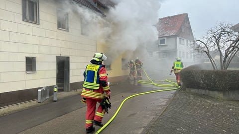 Die Feuerwehr Kirchberg an der Jagst im Einsatz.