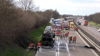 Brennender LKW auf der A6