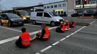 Klimaaktivisten der Letzten Generation in Heilbronn am Sülmer Tor