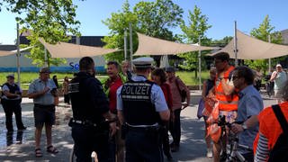 Polizei löst unangemeldete Versammlung der Letzten Generation in Heilbronn auf