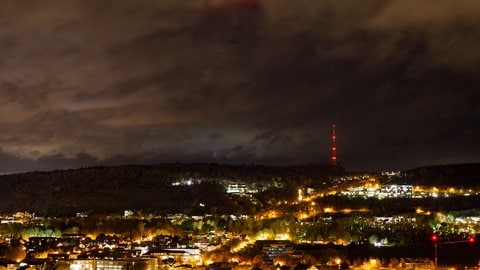 Leicht sichtbare Polarlichter über Bad Mergentheim