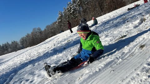 Kinder im Schnee bei Löwenstein