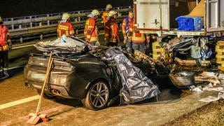 Unfallstelle auf der Autobahn 7