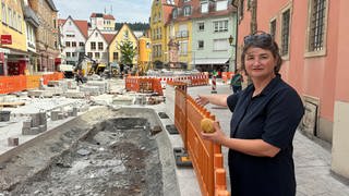 Bad Mergentheim Gänsmarkt Klimamaßnahmen Baustelle. Kathrin Herz, Stadtplanerin Bad Mergentheim 