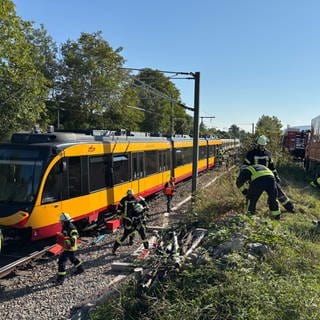 In Schwaigern (Kreis Heilbronn) haben die Deutsche Bahn, die Albtal-Verkehrs-Gesellschaft, Rettungskräfte, Feuerwehr und Polizei für den Ernstfall eines Zugunglücks geprobt.