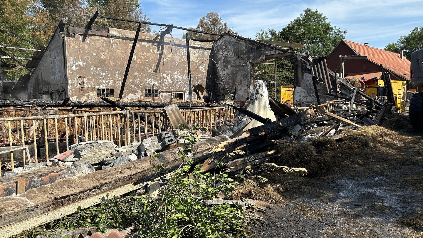 Nach dem Scheunenbrand in Forchtenberg