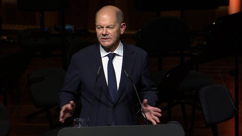 Bundeskanzler Olaf Scholz hält Festrede beim Festakt zum Arbeitsjubiläum von Reinhold Würth