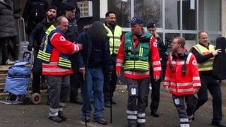 Räumung eines Wohnblocks in Bad Mergentheim