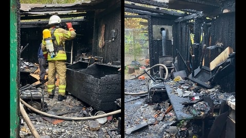 Brand eines Taubenschlags in Heilbronn-Frankenbach. Feuerwehr Heilbronn im Einsatz. Bilder mit freundlicher Genehmigung der Feuerwehr aus social-media.