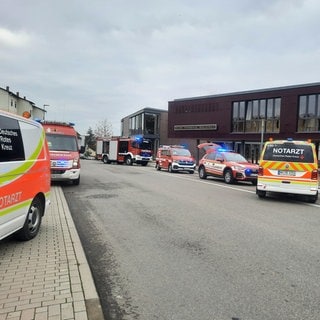 Einsatz in der Realschule in Eppingen. Die Schüler mussten das Gebäude verlassen