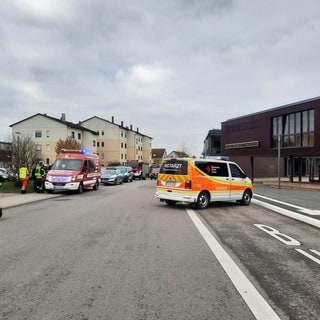 Einsatz in der Realschule in Eppingen. Die Schüler mussten das Gebäude verlassen