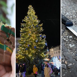 Bildcollage Wochenrückblick SWR Studio Heilbronn. Dubai-Schokolade, Weihnachtsmärkte, Messer-Attacke