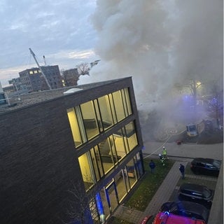 Brand auf dem Bildungscampus in Bürocontainern