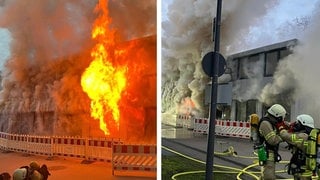 Feuer auf Heilbronner Bildungscampus: 20 Container brennen