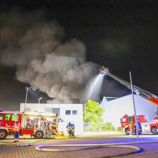 Brand einer Lagerhalle in Waghäusel
