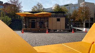 Das Reallabor "MobiLab" des KIT steht auf dem Kronenplatz in Karlsruhe.