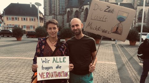 Teilnehmer des Klima-Protests in Kuppenheim