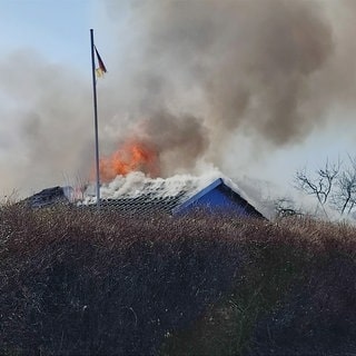 Drei Gartenhütten in Karlsruher Kleingartenanlage fangen Feuer