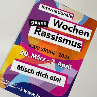 Flyer der Internationalen Wochen gegen Rassismus in Karlsruhe