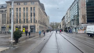 Die Karlsruher Kaiserstraße vor dem Umbau