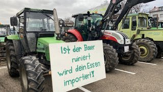 Demonstrierende Landwirte in Pforzheim