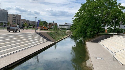 Der Quartiersplatz in der Bruchsaler BahnStadt wird diese Woche eröffnet. Er bietet viel Platz und viele Möglichkeiten